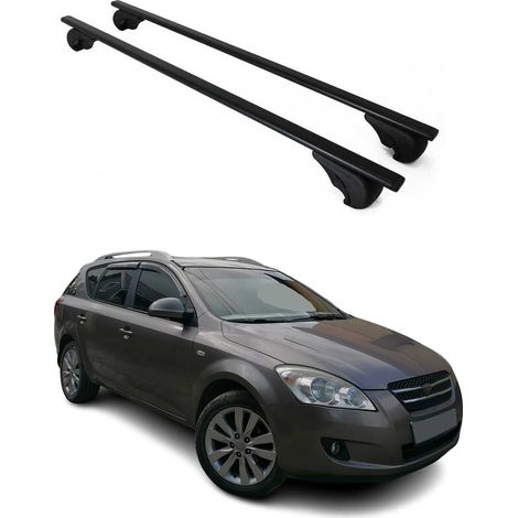OMAC Dachträger Querträger für Kia Ceed I Kombi 2006-2012 – Abschließbar – Max. 75 kg – 2 Stangen Stahl Schwarz (1/5)