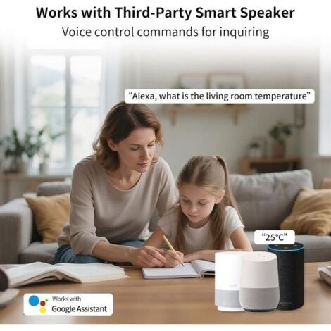 Thermomètre hygromètre WiFi sans fil intelligent pour la température intérieure et l'humidité, application d'alerte de notification fonctionne avec Alexa, pour bébé, maison, garage, serre (1/3)