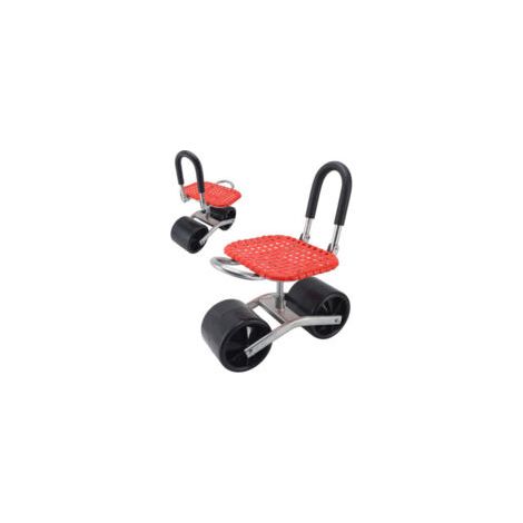 QORVA- Siège de jardin roulant, économie de main-d'œuvre, augmentation de l'efficacité, fer confortable, réglable avec 2 roues, tabouret de jardinage pour le terrain