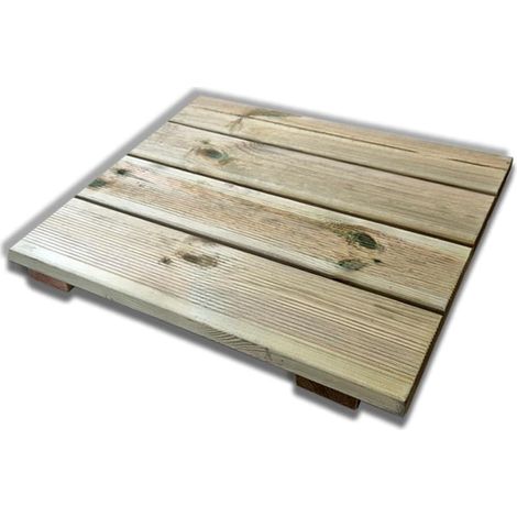 Pedana doccia antiscivolo in legno 60x60 cm, Made in Italy (1/5)