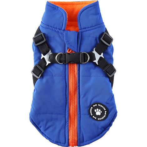 Vêtements d'automne et d'hiver pour chiens Vêtements rembourrés en coton chaud imperméable pour animaux de compagnie(2XL) (1/5)