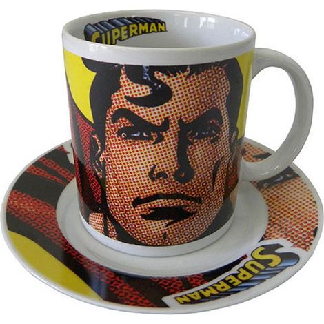 Coffret Mug et Assiette Superman Pixels
