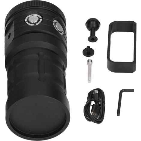 Lampe torche de plongée LED COB, étanche jusqu'à 100 m, 3 couleurs de lumière, 7 modes (1/5)