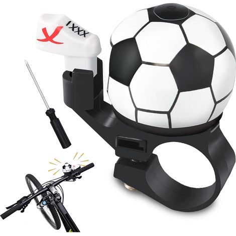 Bicycle Bell, Bicycle Bell Football Shape, Bicycle Handlebar Bell Safety Bell with Loud and Clear Sound, Bicycle Accessory for Girls Boys Cycling (1/5)