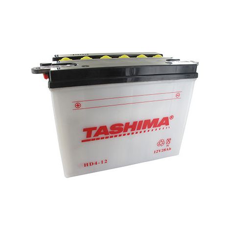 Batteria al Piombo Tashima Tipo Yhd-12, 12V, 28A. L: 206, P: 133, H: 165mm, + a Sinistra per Moto, Jet-ski. (consegnata senza acido). - B