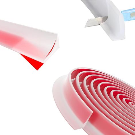 Seuil de Douche Barrage d'eau, 1 M Joint Douche, PE Joint de Porte de Douche, Autocollant Seuil de Douche, Résistant Aux Chocs en Milieu Sec et Humide, pour Salles de Bains et Cuisines (1/5)