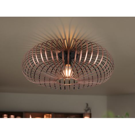 LED Deckenleuchte Gitter Lampenschirm Metall in Kupfer antik Ø 40cm (1/5)