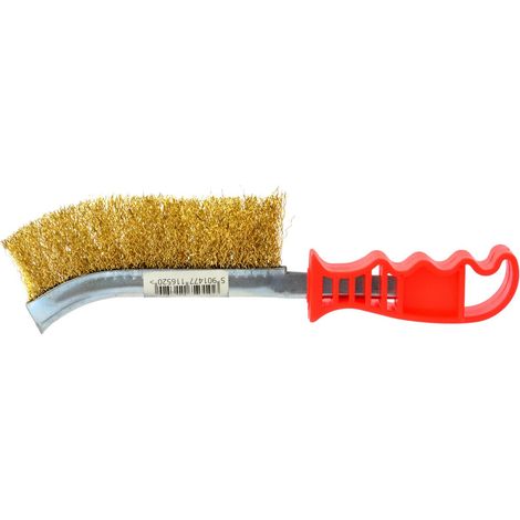 Brosse métallique en laiton avec manche en plastique (120) (1/2)