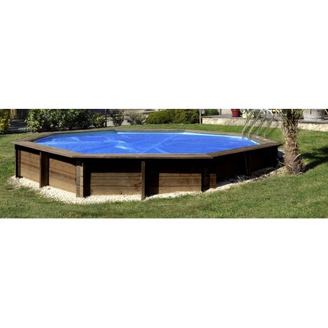 GRE – Bâche été à bulles pour piscine bois ronde 242 cm – Couverture en polyéthylène 400 microns – Protection UV et thermique – Économie d'énergie (1/5)