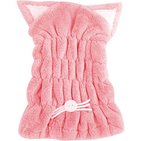 Serviette torsadée à séchage rapide pour sécher les cheveux, bonnet de bain/piscine (rose)