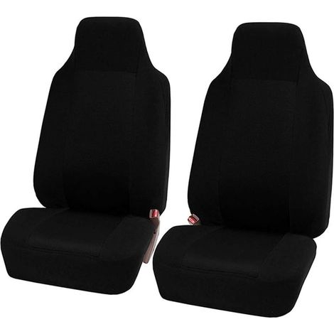 Couverture de Siège de Voiture Universelle - Housse de Siège Auto Complet Ensembles - Couvre/Protecteurs de Sièges Avant et Arrière,Tout en Noir,2 Places Avant