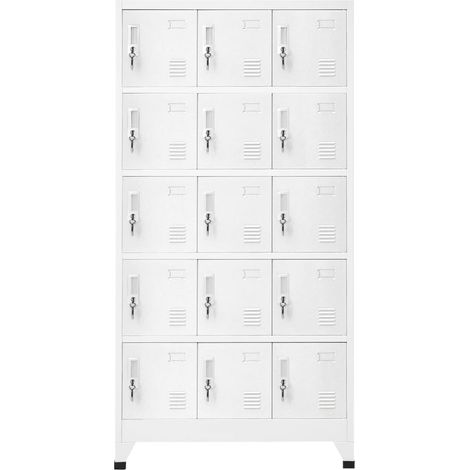 Armoire à casier Vestiaire Rangements Gris clair 90x40x180 cm Acier -50055 (1/5)