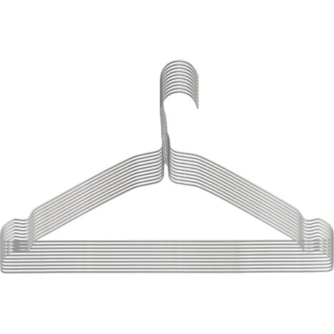 Lot de 10 cintres en fer minces cintres gain de place porte-manteau antidérapant armoire Hangers pour étaler penderie armoire pantalon chemises et vestes (1/5)