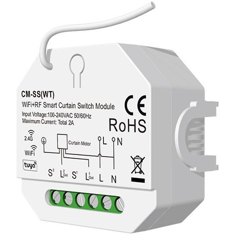 WiFi+RF Smart Curtain Control Module 1 Channel2A AC100-240V CM-SS(WT)