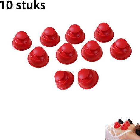Lot de 10 ventouses en silicone sous vide - Type pression et aspiration - Ventouses en Siliconen sous vide - Ventouse ronde portable absorbant l'humidité - Ventouses pour fascias pour la maison - Roug (1/5)