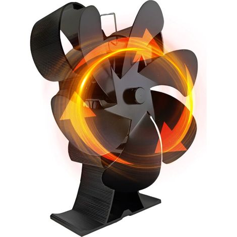 Ventilador para chimenea – Ventilador de chimenea con 6 aspas – Ventilador de accionamiento automático – Ventilador accionado por calor para estufas de leña/chimeneas/estufas de gas (1/5)