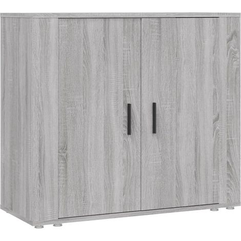 Aparador aparador cómoda armario unidad de almacenamiento organizador cocina salón salón Sonoma 80 x 33 x 70 cm madera contrachapada gris 020036533 (1/5)