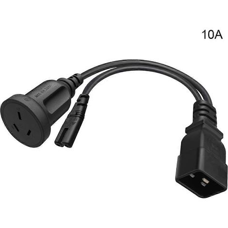 Câble d'alimentation répartiteur en Y C20 vers C7+AU 250 V IEC 320 simple IEC 320 C20 mâle-10 A- (1/5)