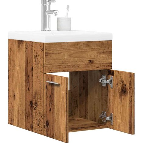 2-tlg. Badmöbel-Set Altholz-Optik Holzwerkstoff vidaXL738719 (1/5)