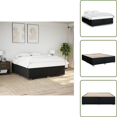 Bettgestell ohne Matratze Schwarz 200x200 cm Stoff - Bettes - Doppelbett - Boxspringbetten - Massivholzbette - Bettrahmen (1/5)