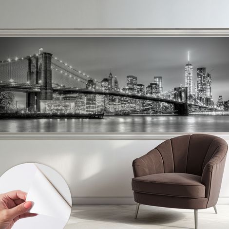 Tapete Selbstklebend - abwaschbar - Tapete mit Motiv - trendige Wanddeko - elegant Fototapete Großstadtbrücke 250x104 cm (1/5)
