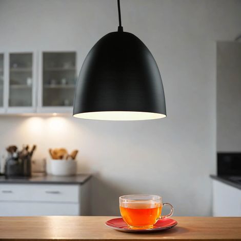 Pendelleuchte E27 Schwarz Metall Retro Hängelampe Esstisch Esszimmer (1/5)
