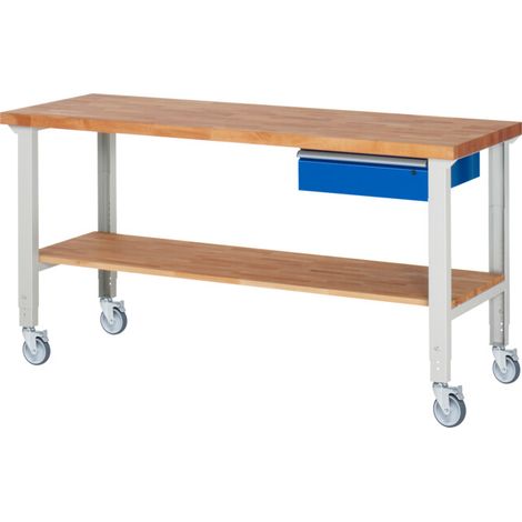 Rau Établi mobile réglable en hauteur 7001A7, L2000xP700xH950-1000mm (1/5)