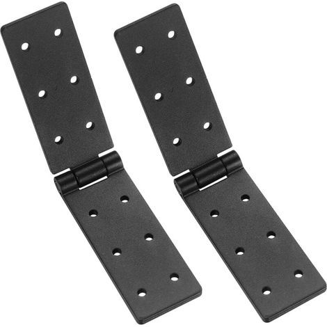 2 Pièces Charnières Connectrices, Charnière Pliante, Bande de Caisse, Charnière de Meubles, Charnière Métallique Noire pour Portes en Bois (1/3)