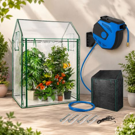 Patio Greenhouse Garden Kit (2-Piece) – Tomato Greenhouse & 15m Air Hose Reel (1/5)