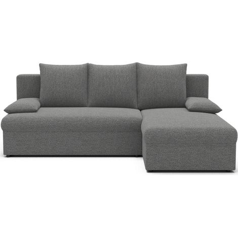 Sofá de esquina Gris 3 plazas con cama adicional 206x90x146cm GINA (1/5)