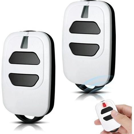 433,92 MHz Télécommande Portail, télécommande Compatible avec GTI2/4, GT2/4, Mio TR2/4, Mio TR2N/4N,2 Canaux Bip Portail de Garage,Blanc (Lot de 2) (1/4)