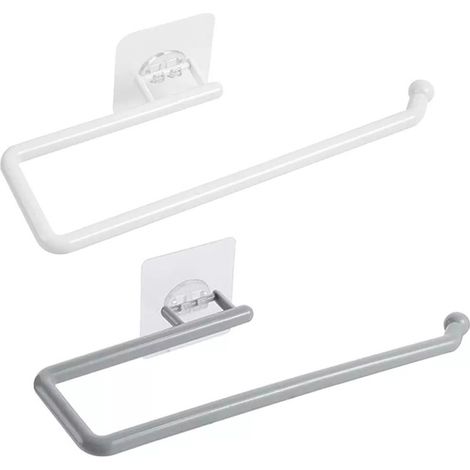 Haushalts-Küchenrollenhalter, Handtuchhalter, Aufbewahrungsregal, Barschrank, Lappenaufhänger, Badezimmer-Aufbewahrungsregal, Toilettenpapierhalter, 1 Stück (kurz, weiß)