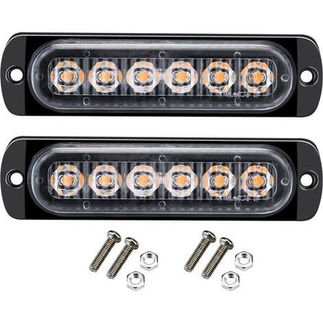 Ensemble de 2 feux stroboscopiques à LED 12-24V, barre lumineuse de signalisation d'urgence pour voiture, camion, fourgonnette, quad, SUV, yacht. (1/5)