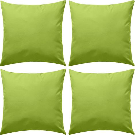 Oreiller d'extérieur lot de 4 45 x 45 cm Vert pomme (1/5)