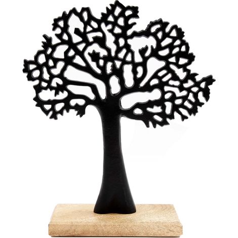Arbre décoratif en aluminium noir et manguier