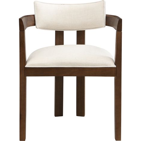 ELVMI Set di 2 Sedie da Pranzo con Braccioli, Design Classico per Sala da Pranzo o Soggiorno, Lino, Noce (1/5)