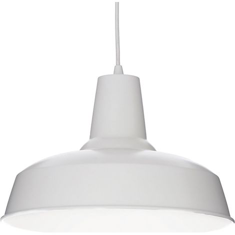 Sospensione Industrial-Minimal Moby Metallo Bianco 1 Luce E27 (1/2)