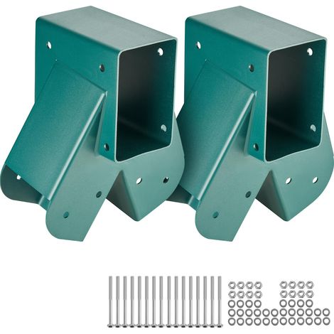 VEVOR Set di Connettore per Altalena 2 Pezzi, Attrezzatura di Connettore 2 Pezzi per Altalena in Acciaio al Carbonio Supporto Medio per Trave in Legno Palo Accessori di Montaggio 10,2 x 10,2 cm, Verde
