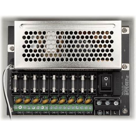 PFM341-9CH - Alimentatore box 12 Vdc 5A, 9 uscite a morsetti