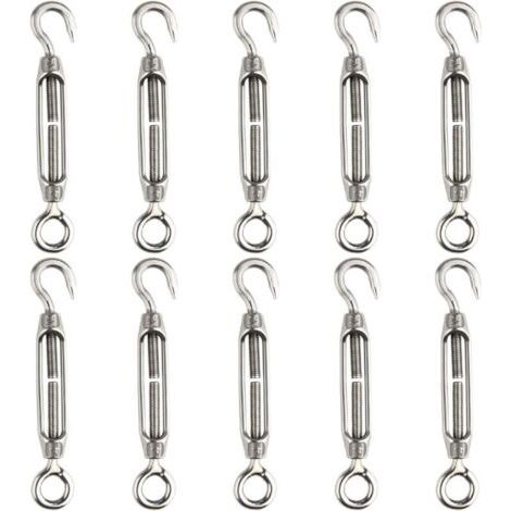 BUNTHAUS tendeur 10 pcs fil de tendeur 304 crochet et oeil réglable M4 acier inoxydable Set Heavy Duty (1/5)