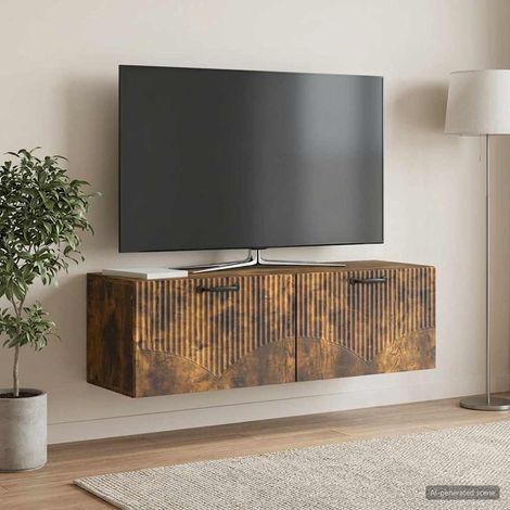 vidaXL Wall-Mounted TV Cabinet Smoked Oak 98 x 31 x 30 cm (1/5)