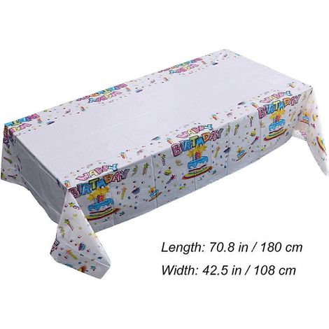 Nappes jetables en plastique pour tables de pique-nique, lot de 2, multicolores (1/5)