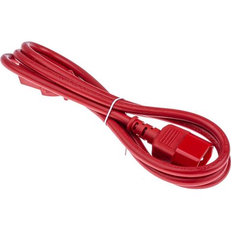 Câble d'alimentation, Rouge, Connecteur C13, IEC vers C14, CEI, 1.5m ( Prix pour 1 ) (1/2)
