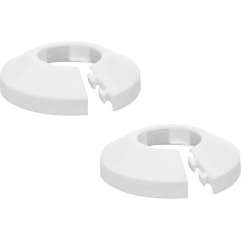Set of 2 pipe covers, PP plastic, 15 mm diameter, for radiators and heaters (1/5)