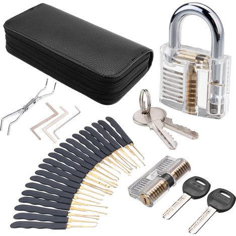 DANIU 24 pièces crochets de verrouillage outil de formation ensemble de cadenas de pratique transparent outil de serrurier Jmax (1/5)