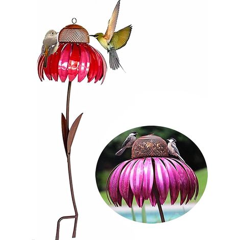 【Yun Yi】Mangeoire pour oiseaux en forme de fleur Echinacea Sensation Pink, rouge