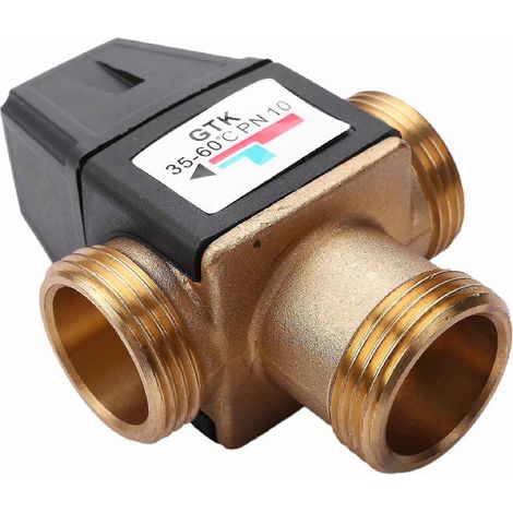 vanne de mélange thermostatique en laiton à filetage extérieur DN25 à 3 voies pour chauffe-eau solaire (1/5)