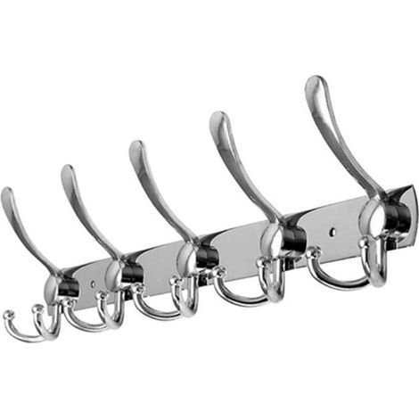 (Argent)Porte Manteaux En Acier Inoxydable Pour Porte-manteau/Serviettes/Chapeau (5 Crochets) (1/4)