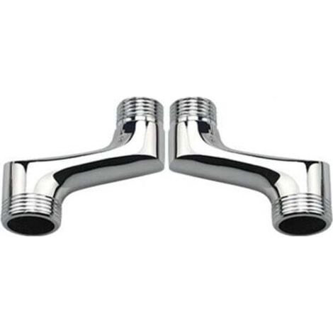 Shower Elbow Fitting, Brass Angle Reducer, Adjustable Swivel Arm, Wall Mount Elbow Fitting, 1/2" to 3/4" Offset Fitting, Chrome (1/3)