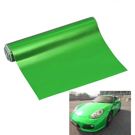 Film adhésif vinyle satiné mat pour voiture, 6 x 60 pouces, avec système de libération d'air (vert)